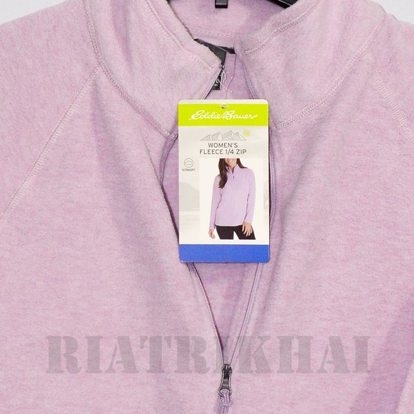 Purple NWT Ladies' fleece 1/4 Zip Pullover Eddie Bauer‎ - Picture 2 of 4